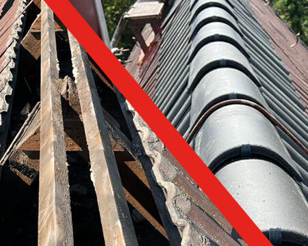 Fehlende oder beschädigte Dachziegel