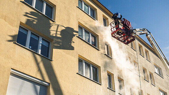 Reinigung von Fassaden von Flechten und Moos