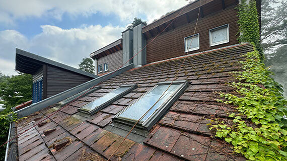 Dachreinigung und -imprägnierung in Berlin vorcher nachher