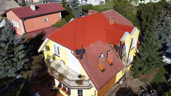 Dachanstrich in Slubice vorher nachher
