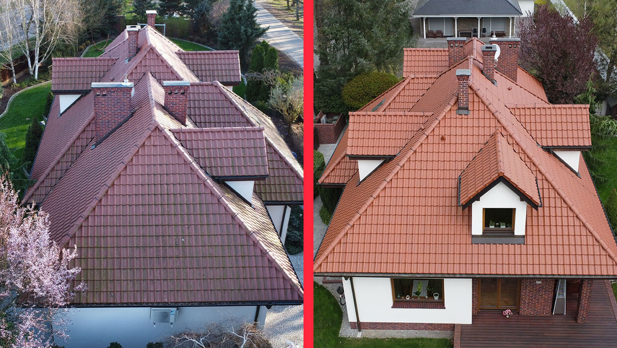 Dachreinigung mit Niederdruck in Wollstein