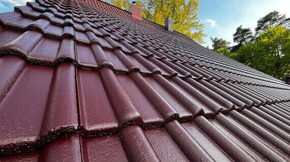 Ergebnis des Dachziegelanstrichs