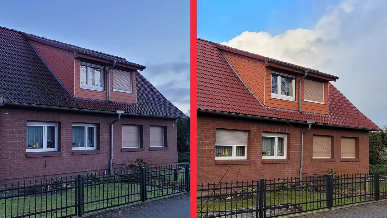 Birkenweg Wittenberge – Dachreinigung im Gange