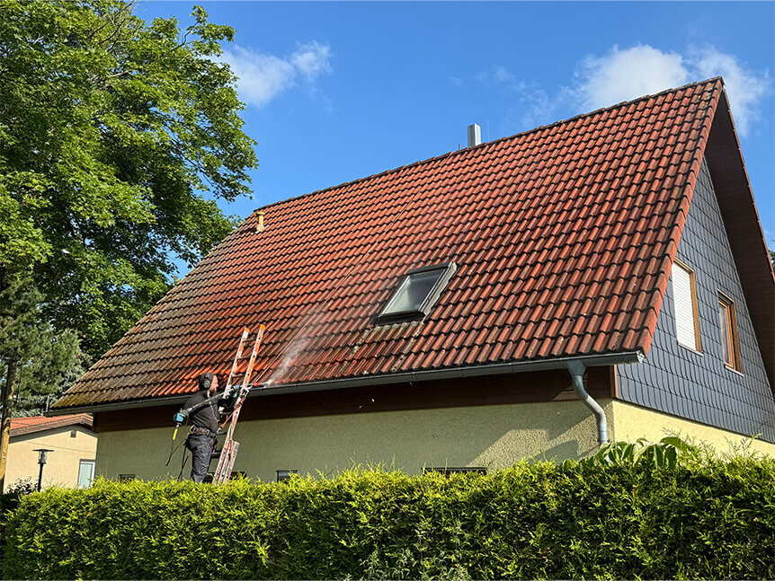 cottbus-vorher EFFEKTE DER DACHREINIGUNG IN COTTBUS