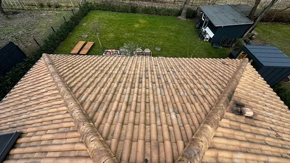 vorher dachreinigung and dachanstrich