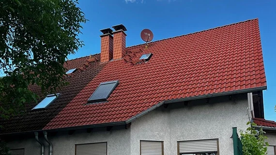 dachreinigung und -imprägnierung - Berlin vorher nachher