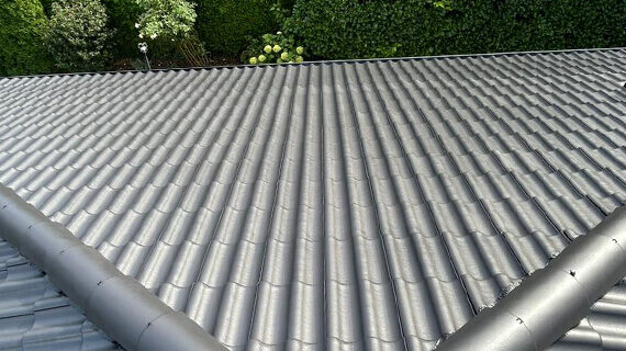 Dach nach der Reinigung und zweifachen Beschichtung – Ausführung in Magdeburg