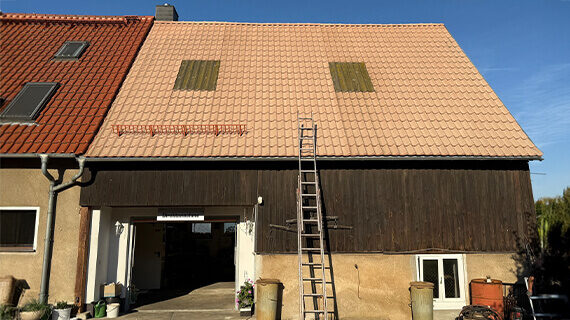 Dachanstrich Kodersdorf vorcher nachher