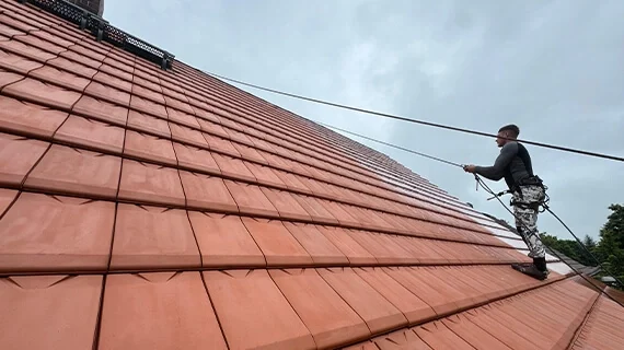 Dachreinigung Neuhardenberg vorcher nachher