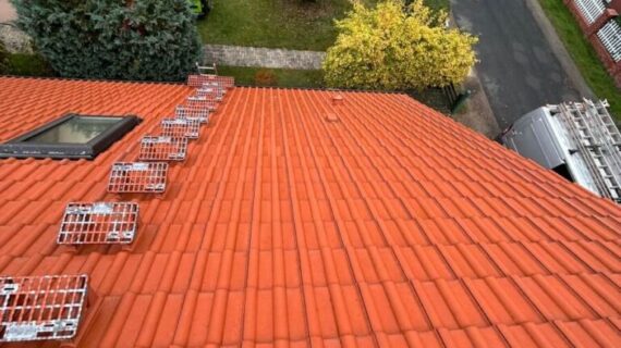 Dachreinigung in Möser - vorher und nachher