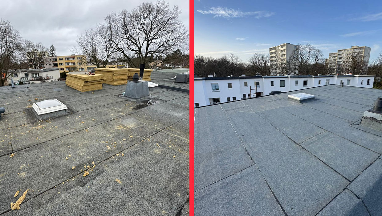 Umfassende Dämmung eines Flachdachs in Berlin